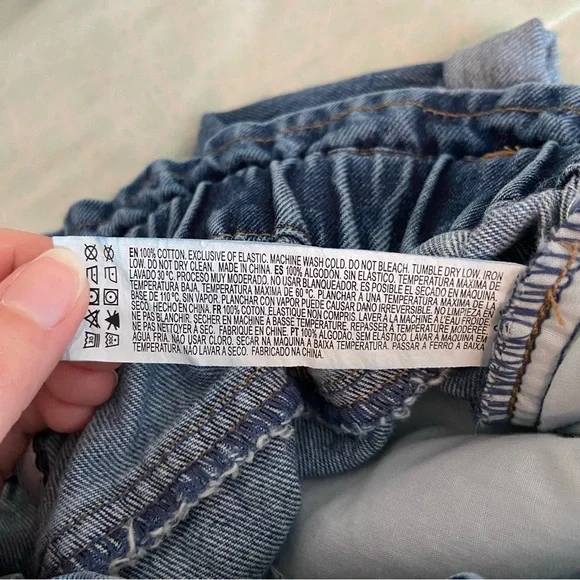 NWOT Forever 21 Paper bag High-Waisted Denim Jean Shorts - Picture 4 of 10